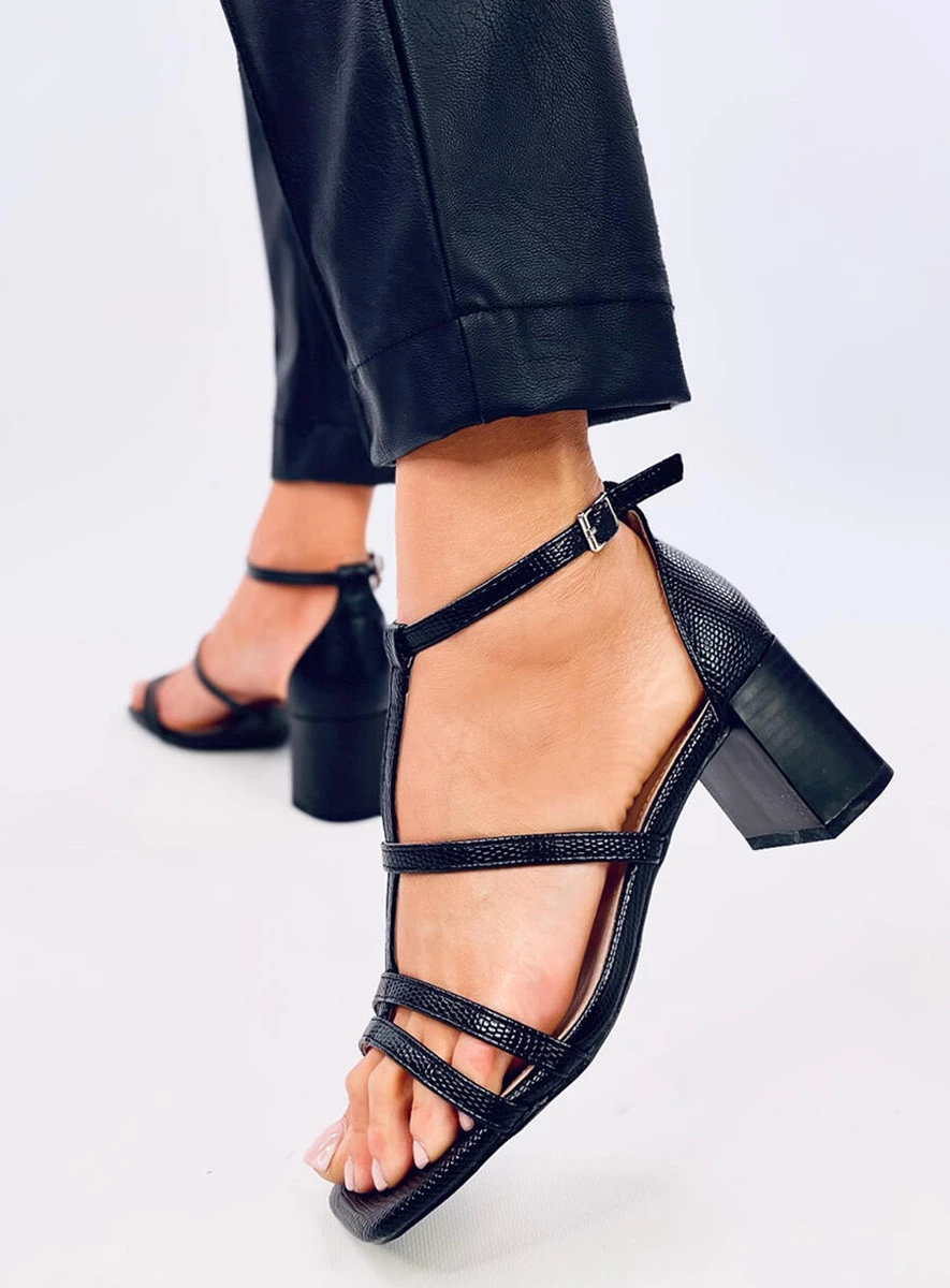 Sandałki na obcasie VINTA BLACK - obrazek 2