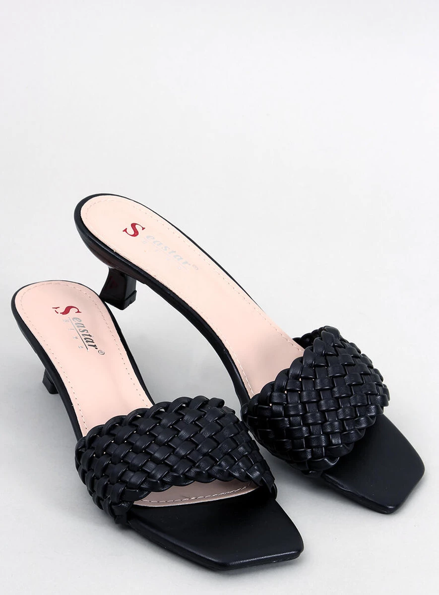 Klapki na niskim obcasie ARRITOLA BLACK - obrazek 5