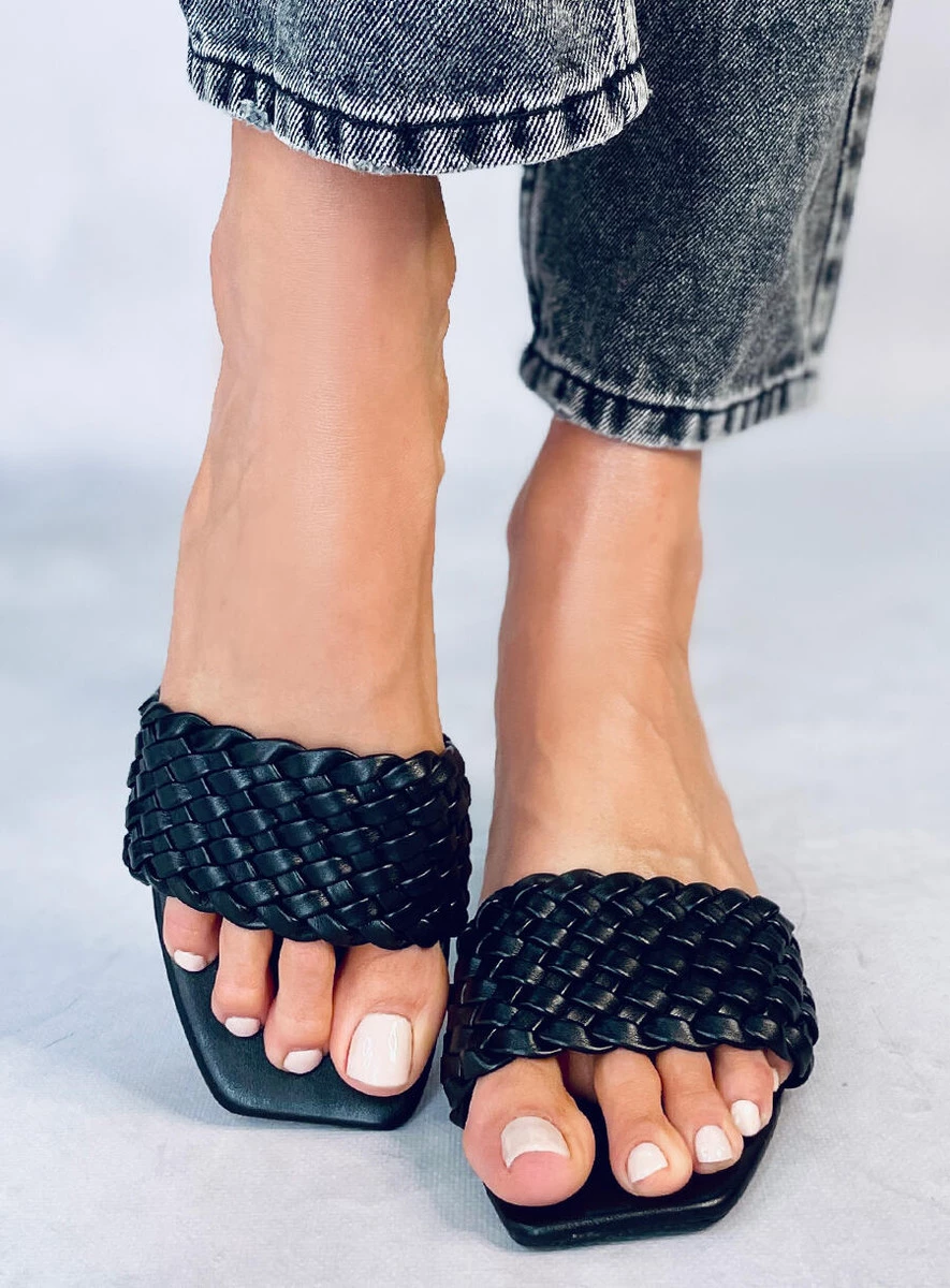 Klapki na niskim obcasie ARRITOLA BLACK - obrazek 4