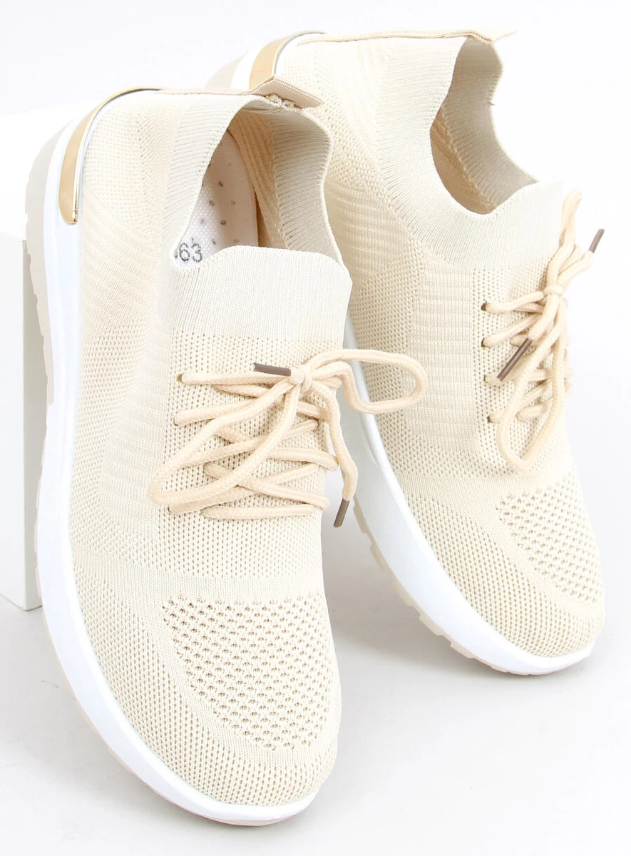 Buty sportowe skarpetkowe WELO BEIGE - obrazek 3