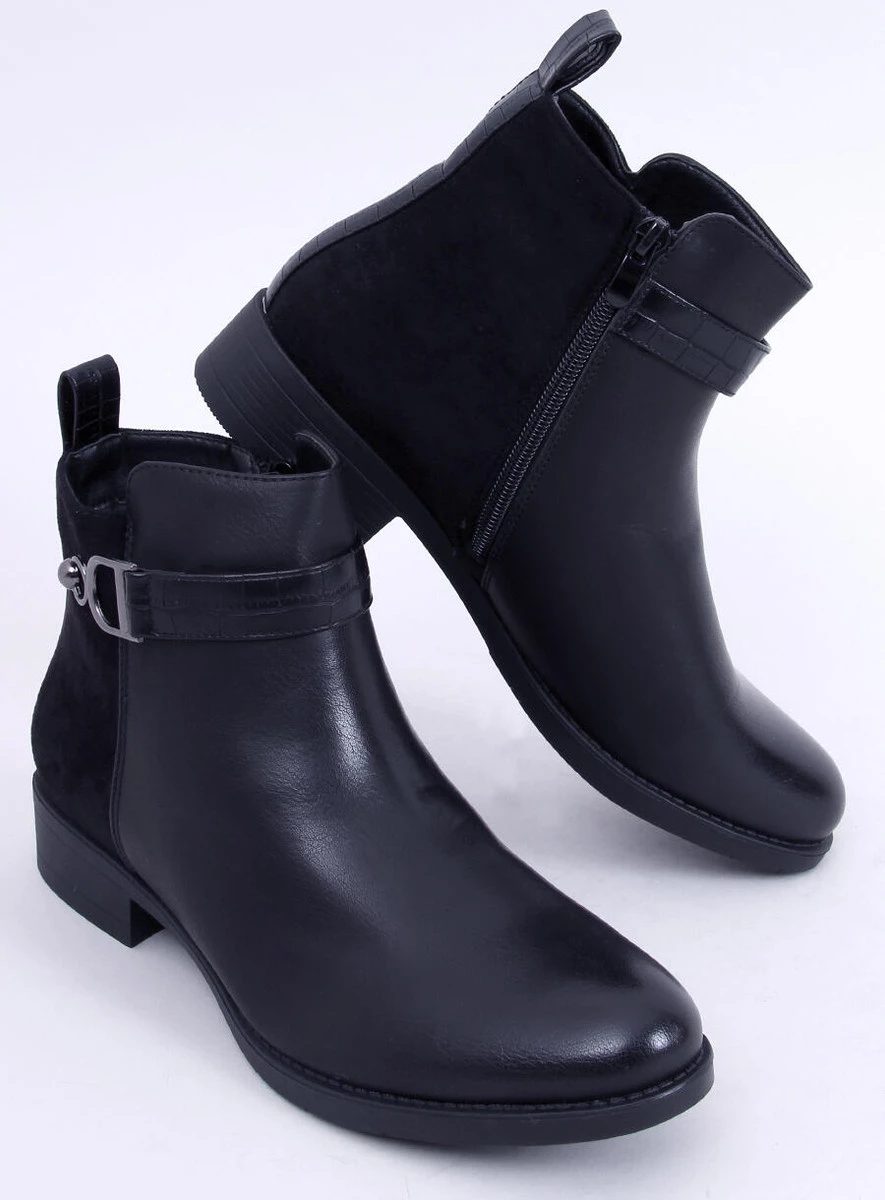 Sztyblety damskie licowo-zamszowe AMIL BLACK - obrazek 5