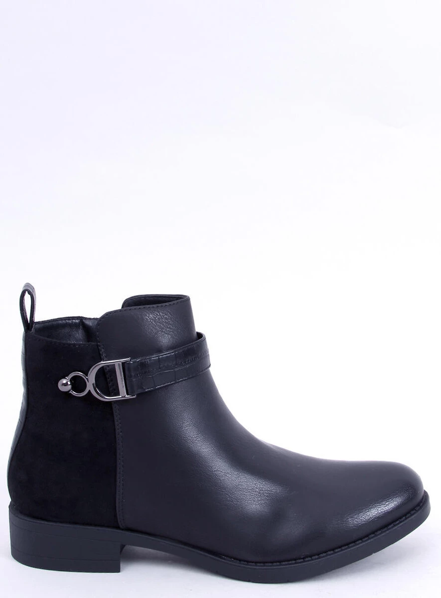 Sztyblety damskie licowo-zamszowe AMIL BLACK - obrazek 6