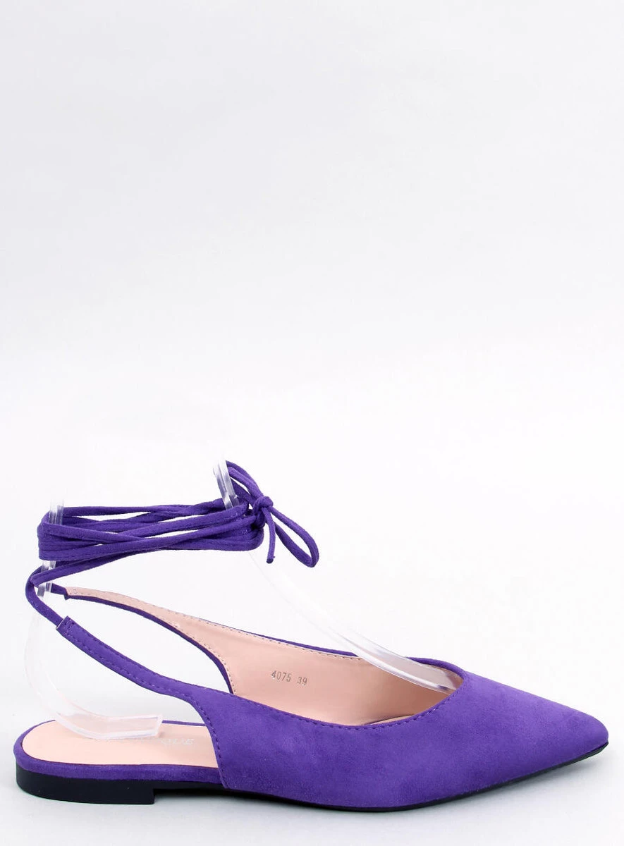 Baleriny bez pięty wiązane DENTONI PURPLE - obrazek 5