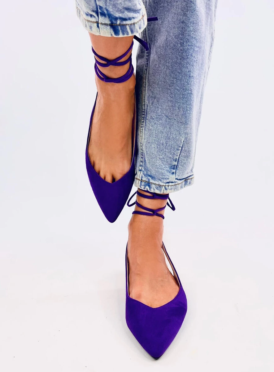 Baleriny bez pięty wiązane DENTONI PURPLE - obrazek 4