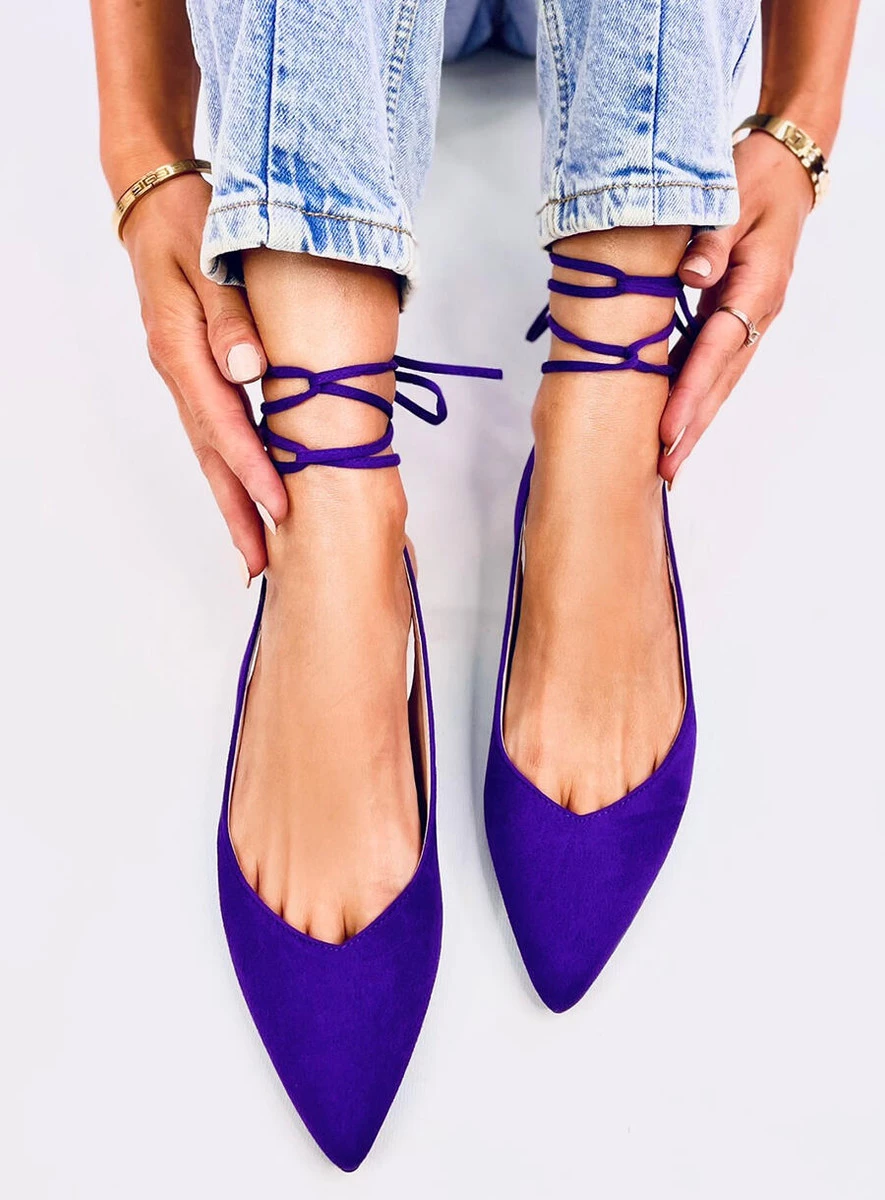 Baleriny bez pięty wiązane DENTONI PURPLE - obrazek 2