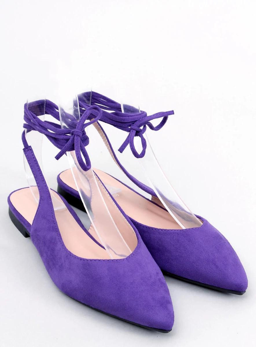 Baleriny bez pięty wiązane DENTONI PURPLE - obrazek 6