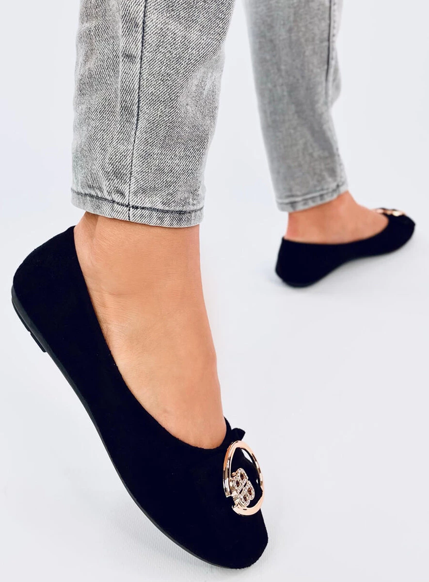 Baleriny damskie GAURI BLACK - obrazek 2