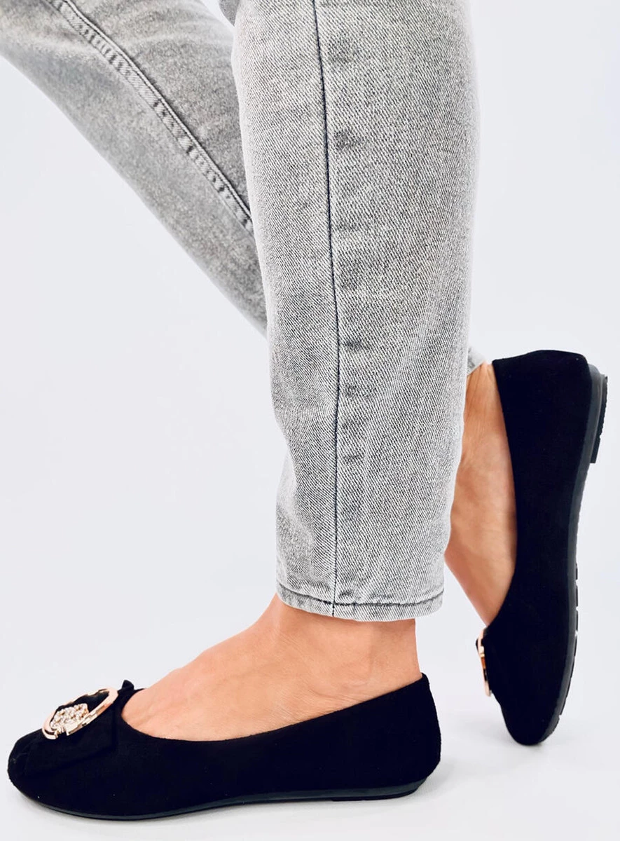 Baleriny damskie GAURI BLACK - obrazek 6