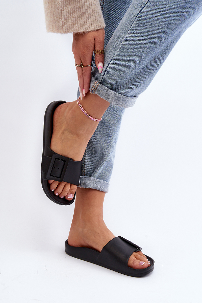 Klapki Damskie Big Star z Klamrą Czarne FF274A389 - obrazek 7