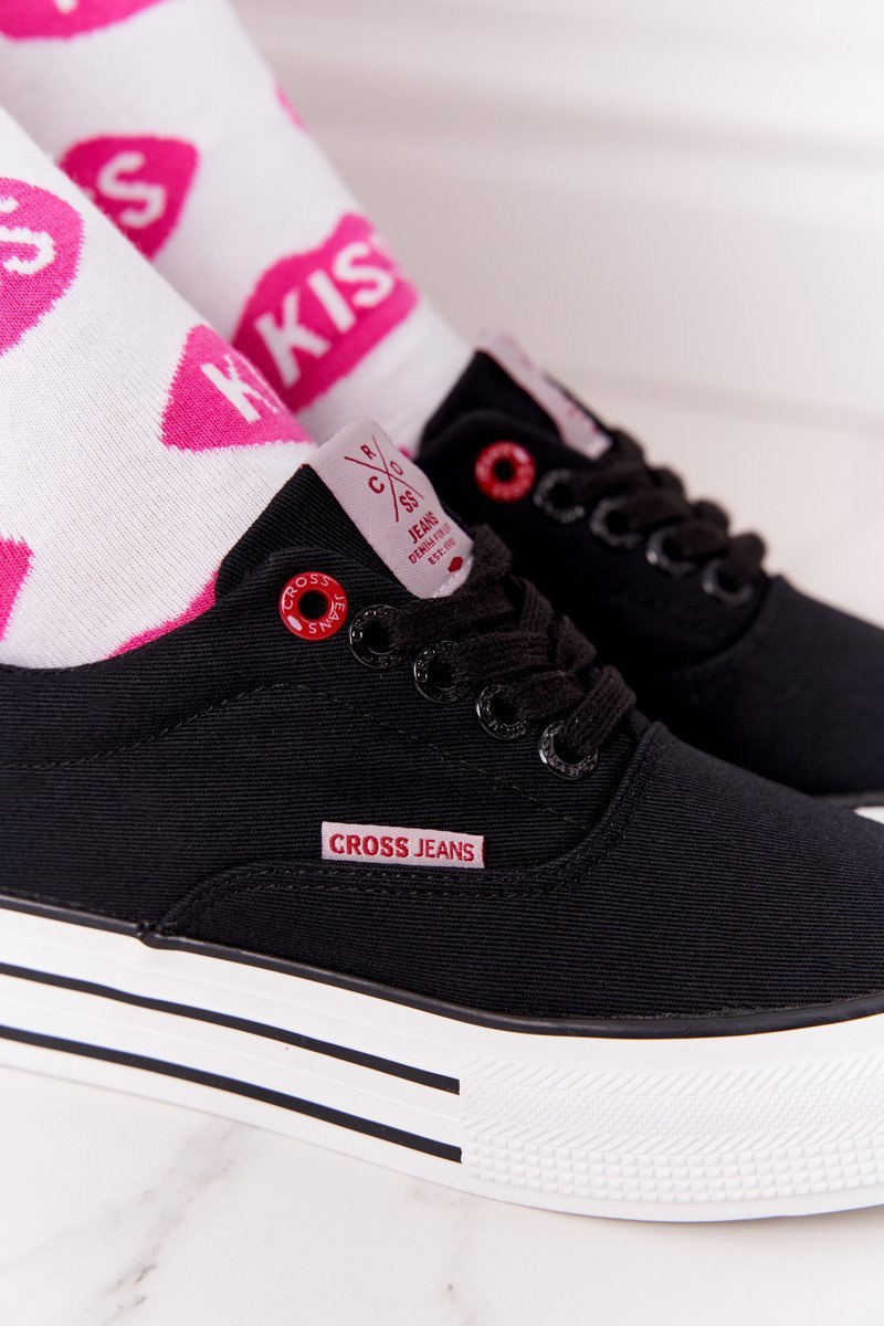 Damskie Tenisówki Na Platformie CROSS JEANS FF2R4002C Czarme - obrazek 5