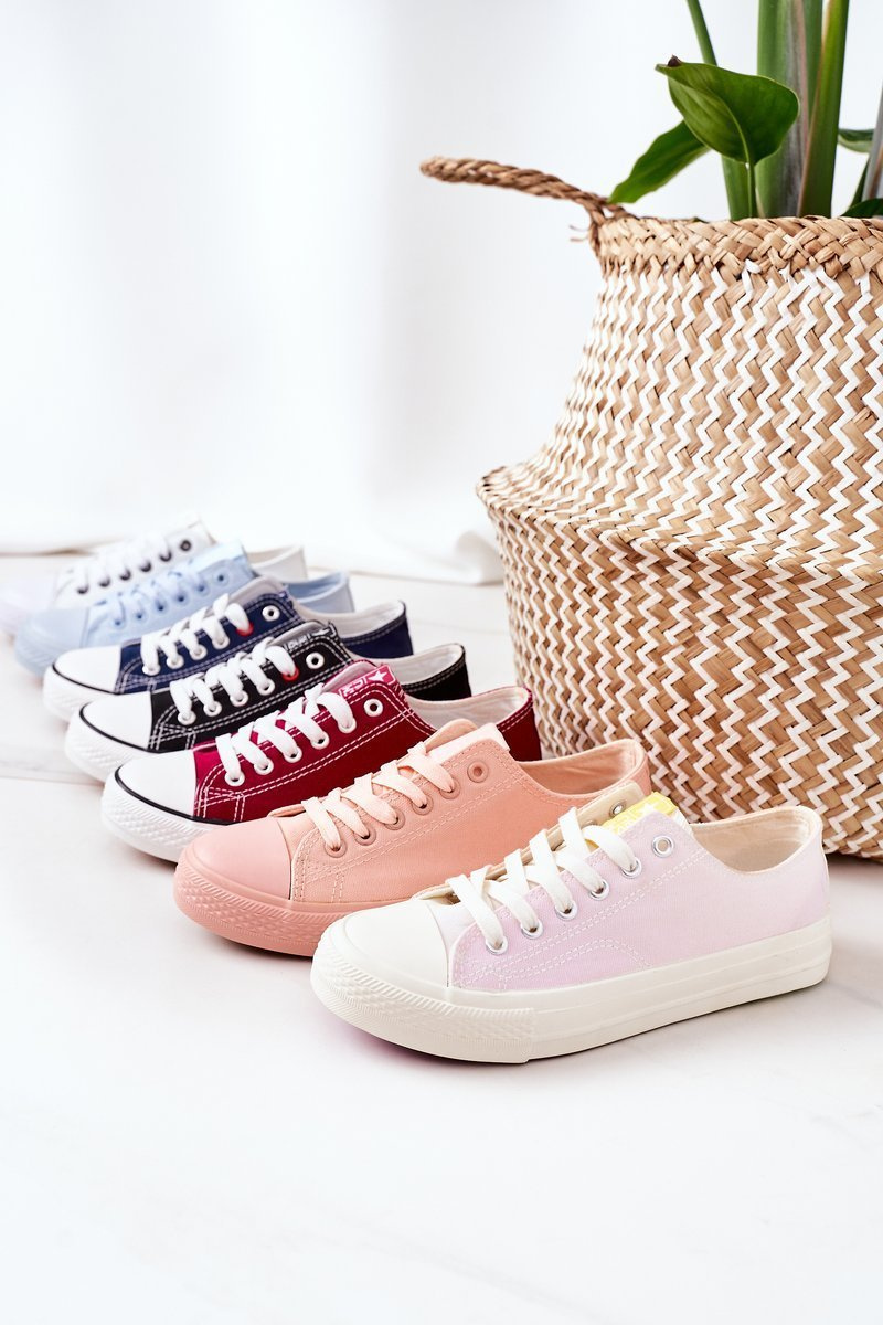 Damskie Klasyczne Trampki Bordowe Ecoma - obrazek 6