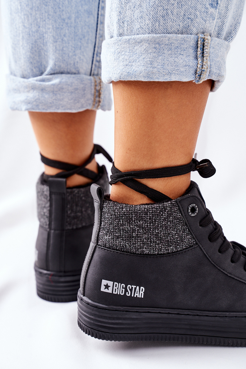 Wysokie Ocieplane Trampki Big Star II274147 Czarne - obrazek 5
