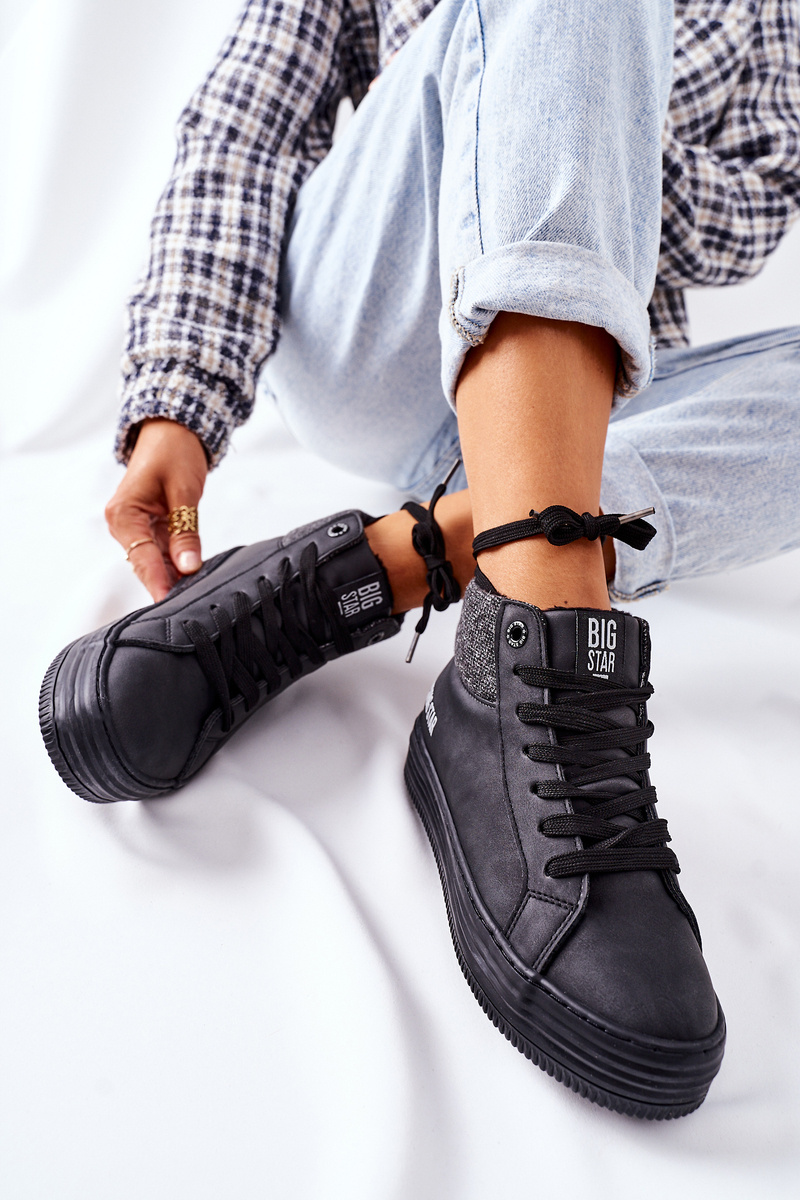 Wysokie Ocieplane Trampki Big Star II274147 Czarne - obrazek 6