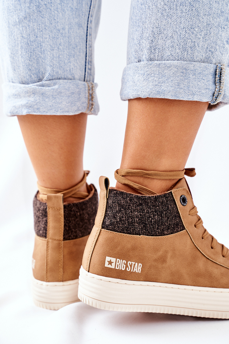 Wysokie Ocieplane Trampki Big Star II274145 Camel - obrazek 5