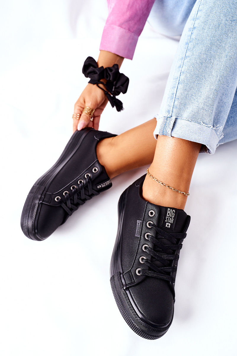 Damskie Trampki Na Platformie BIG STAR II274345 Czarne - obrazek 8