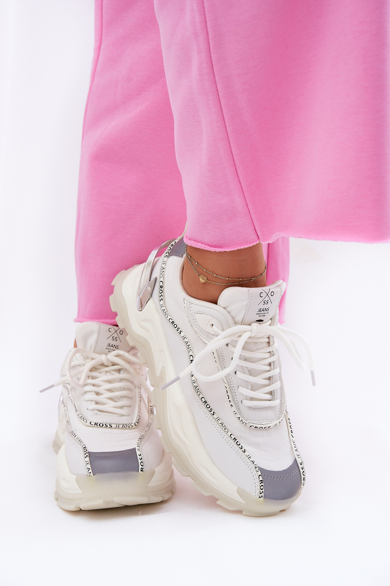 Damskie Sportowe Buty Cross Jeans II2R4017C Białe - obrazek 2