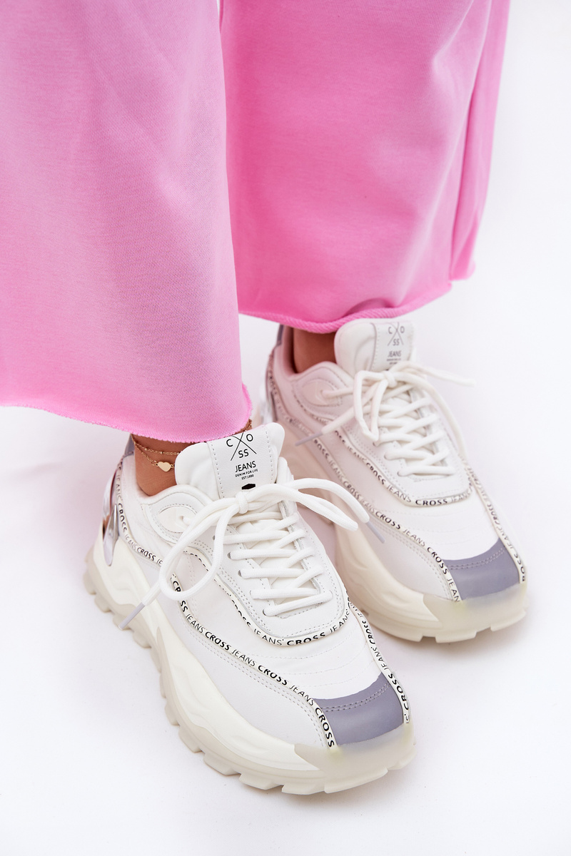 Damskie Sportowe Buty Cross Jeans II2R4017C Białe - obrazek 4