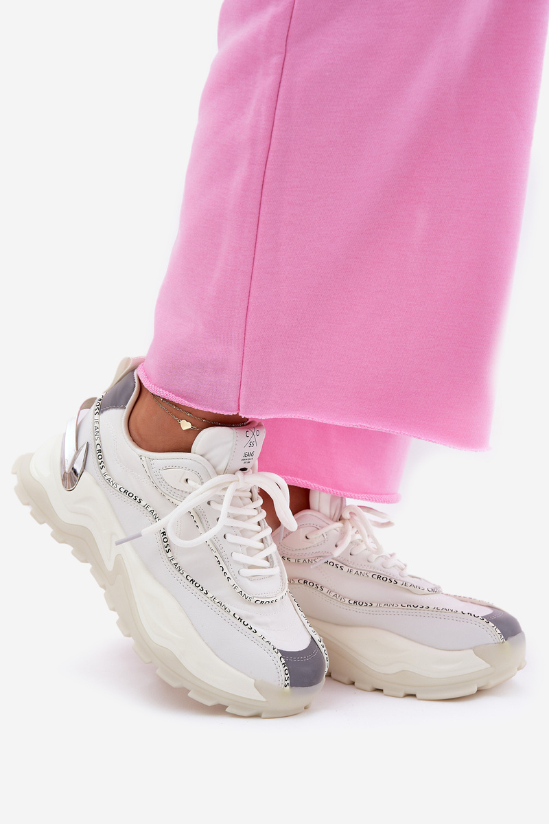 Damskie Sportowe Buty Cross Jeans II2R4017C Białe - obrazek 10