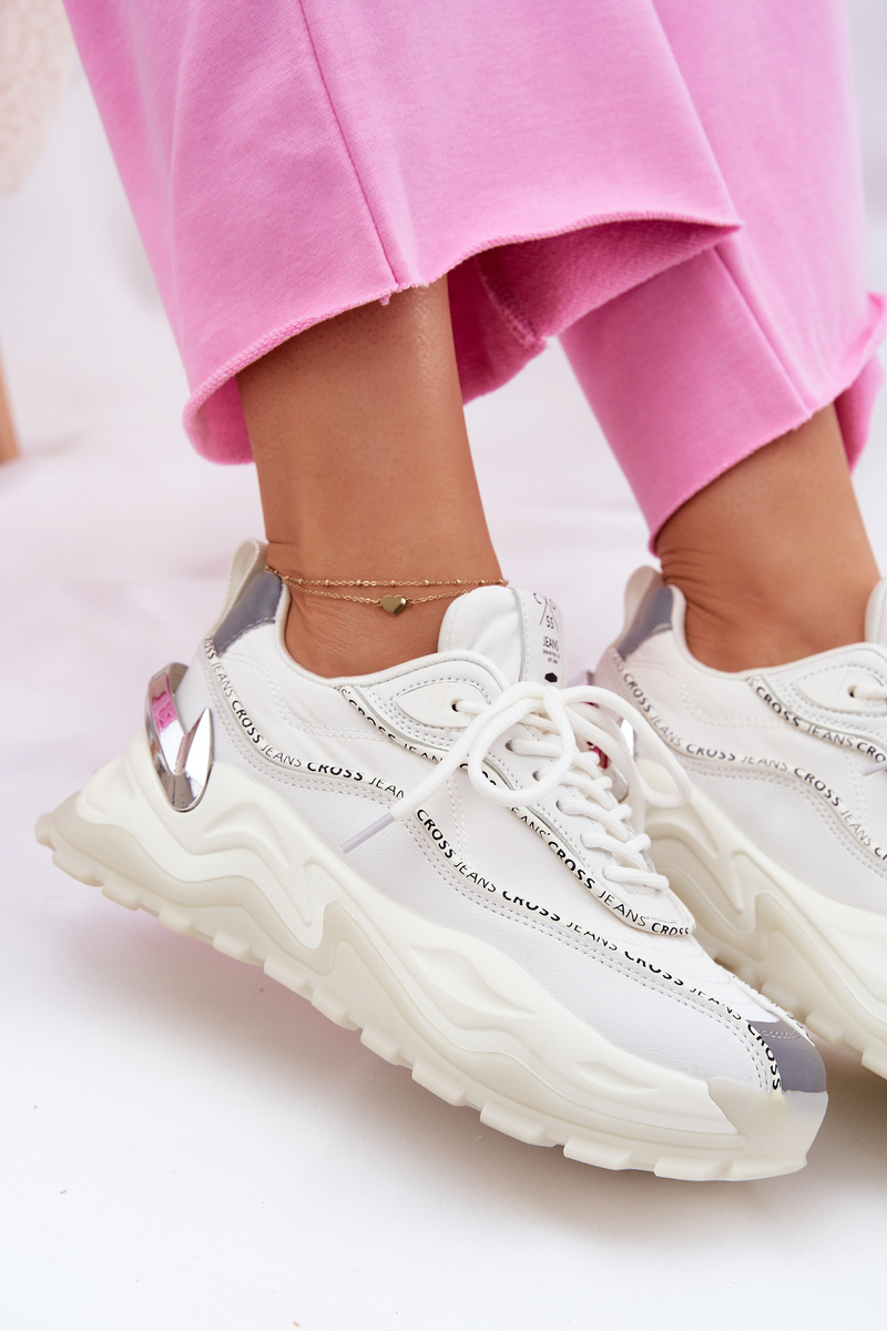 Damskie Sportowe Buty Cross Jeans II2R4017C Białe - obrazek 11