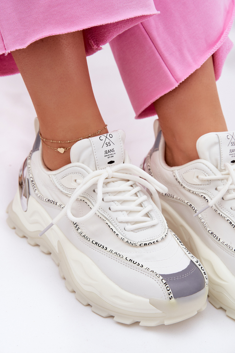 Damskie Sportowe Buty Cross Jeans II2R4017C Białe - obrazek 9