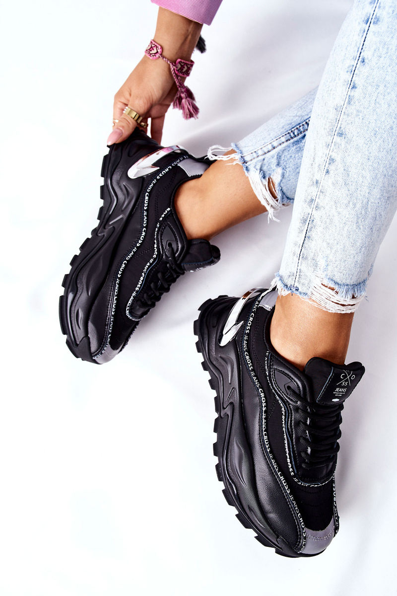 Damskie Sportowe Buty Cross Jeans II2R4018C Czarne - obrazek 4