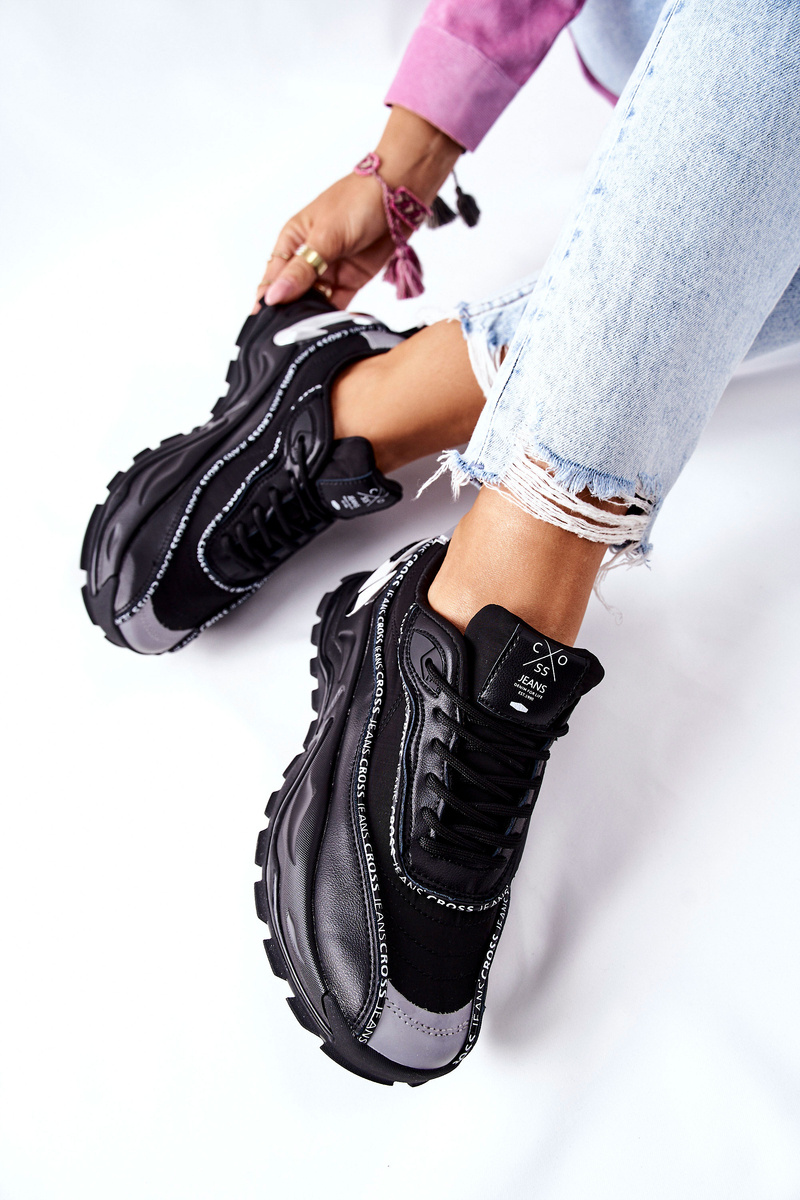 Damskie Sportowe Buty Cross Jeans II2R4018C Czarne - obrazek 6