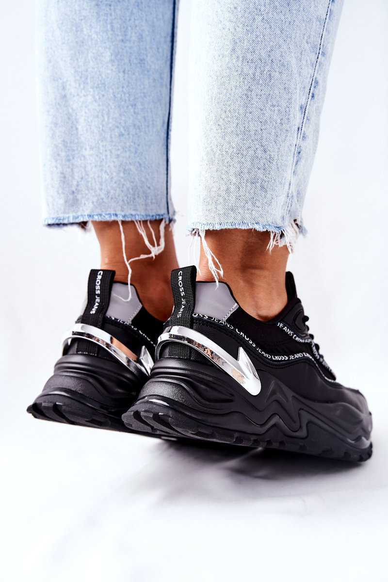 Damskie Sportowe Buty Cross Jeans II2R4018C Czarne - obrazek 8