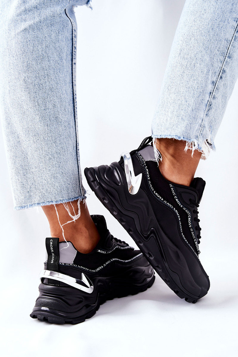Damskie Sportowe Buty Cross Jeans II2R4018C Czarne - obrazek 5