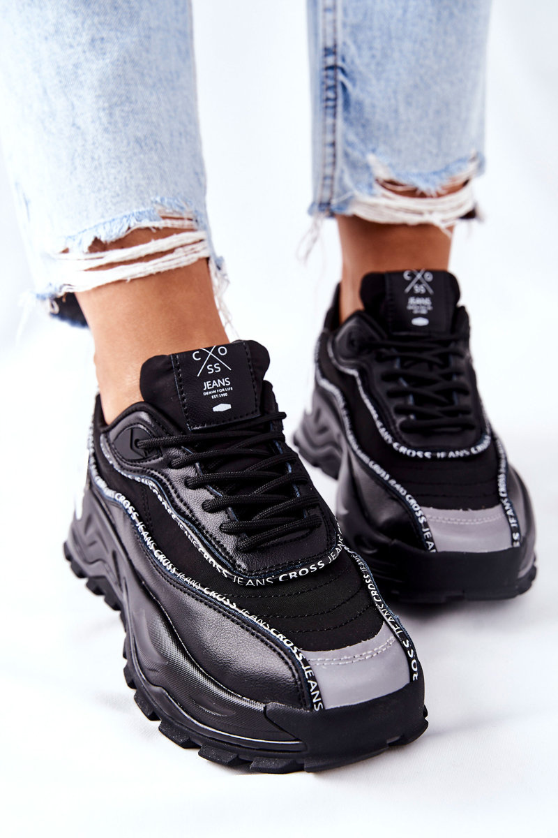 Damskie Sportowe Buty Cross Jeans II2R4018C Czarne - obrazek 9
