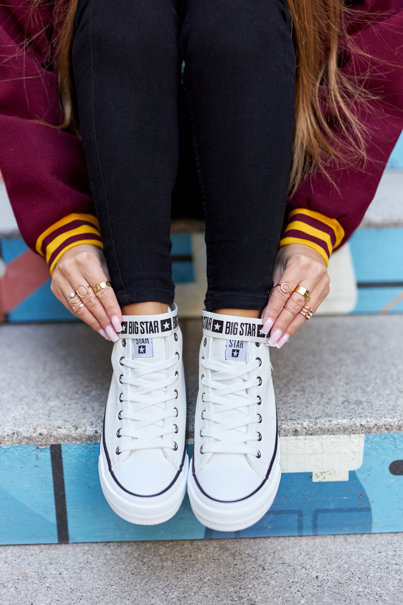 Wysokie Ocieplane Trampki Big Star GG274027 Białe - obrazek 10