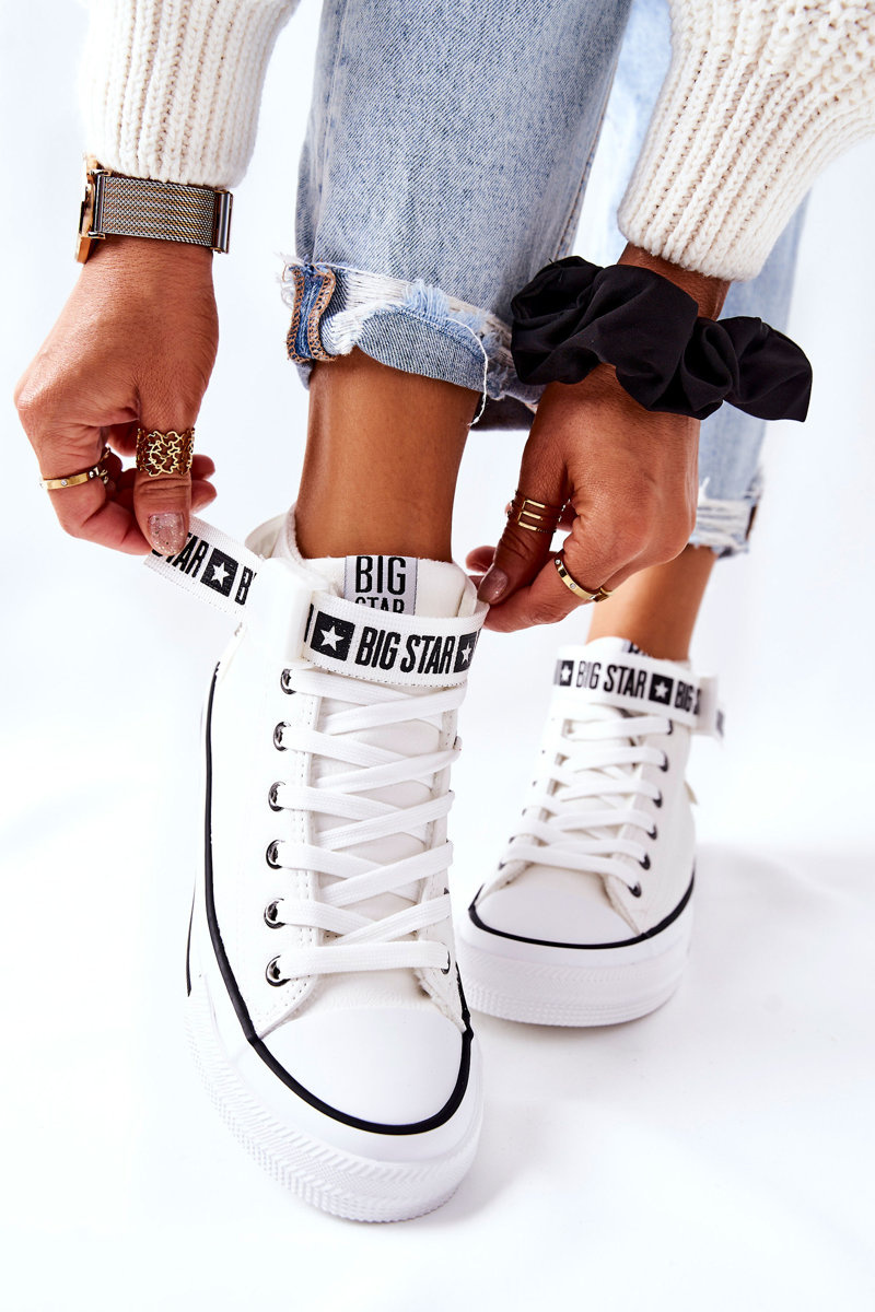 Wysokie Ocieplane Trampki Big Star GG274027 Białe - obrazek 16