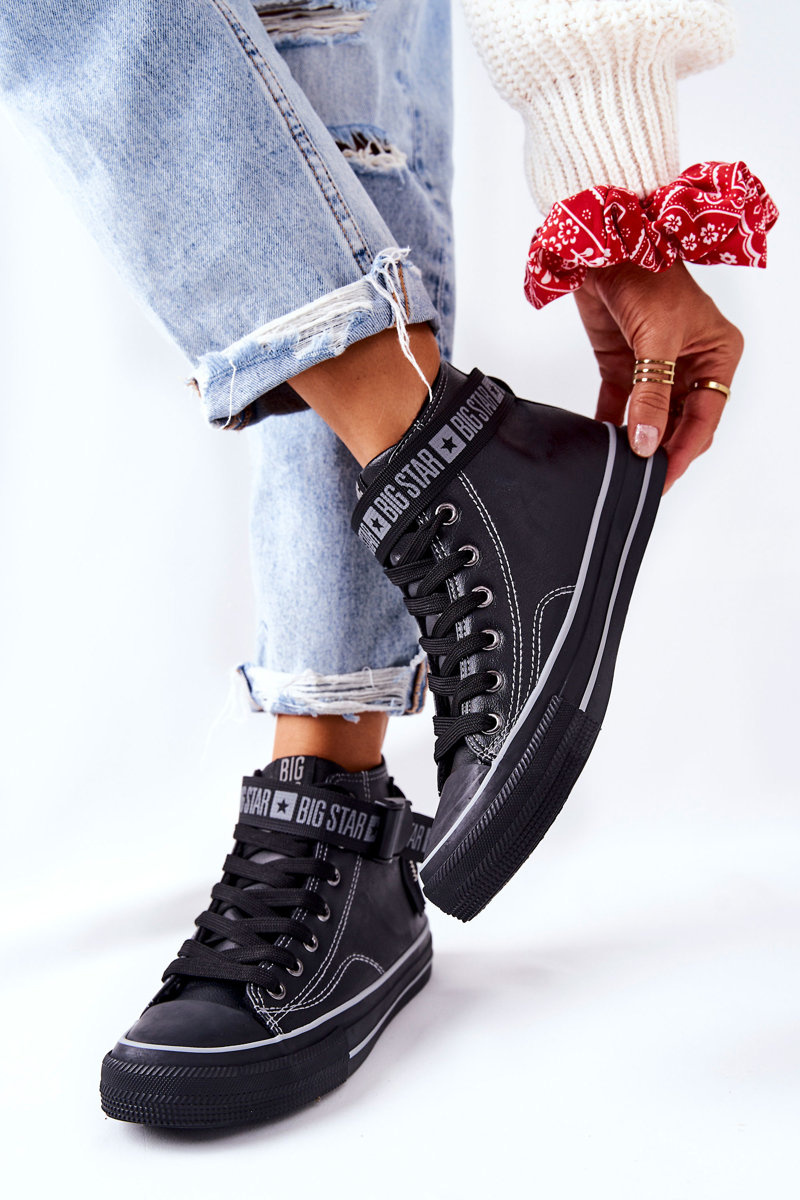 Wysokie Ocieplane Trampki Big Star GG274026 Czarne - obrazek 7