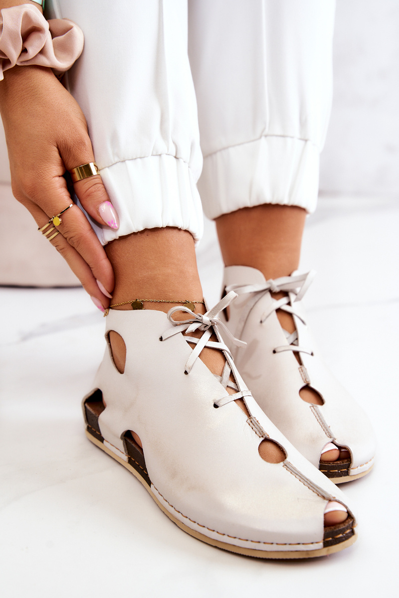 Lekkie Skórzane Botki Maciejka 03426-25 Jasny Beż - obrazek 6