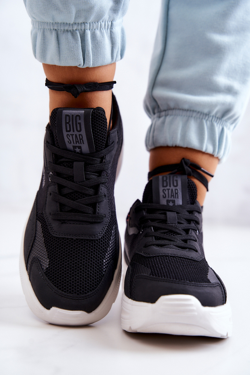 Modne Sneakersy Buty Sportowe Big Star JJ274598 Czarne - obrazek 8