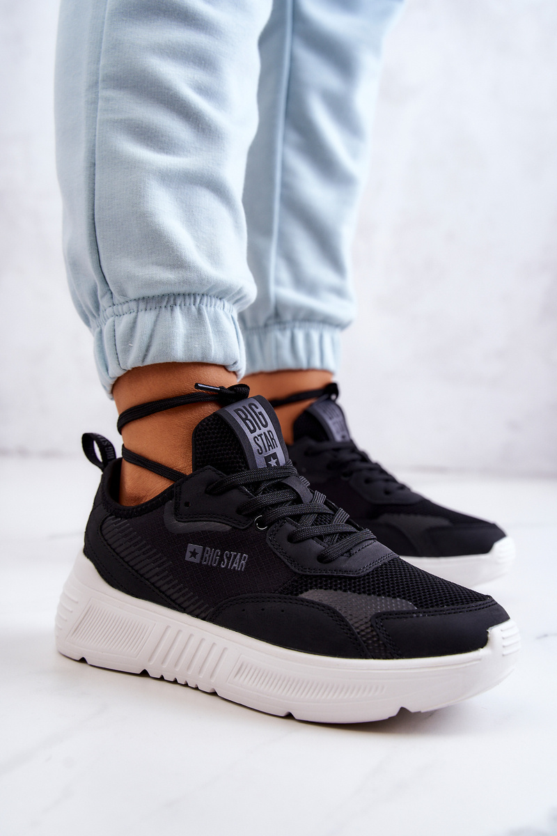 Modne Sneakersy Buty Sportowe Big Star JJ274598 Czarne - obrazek 7
