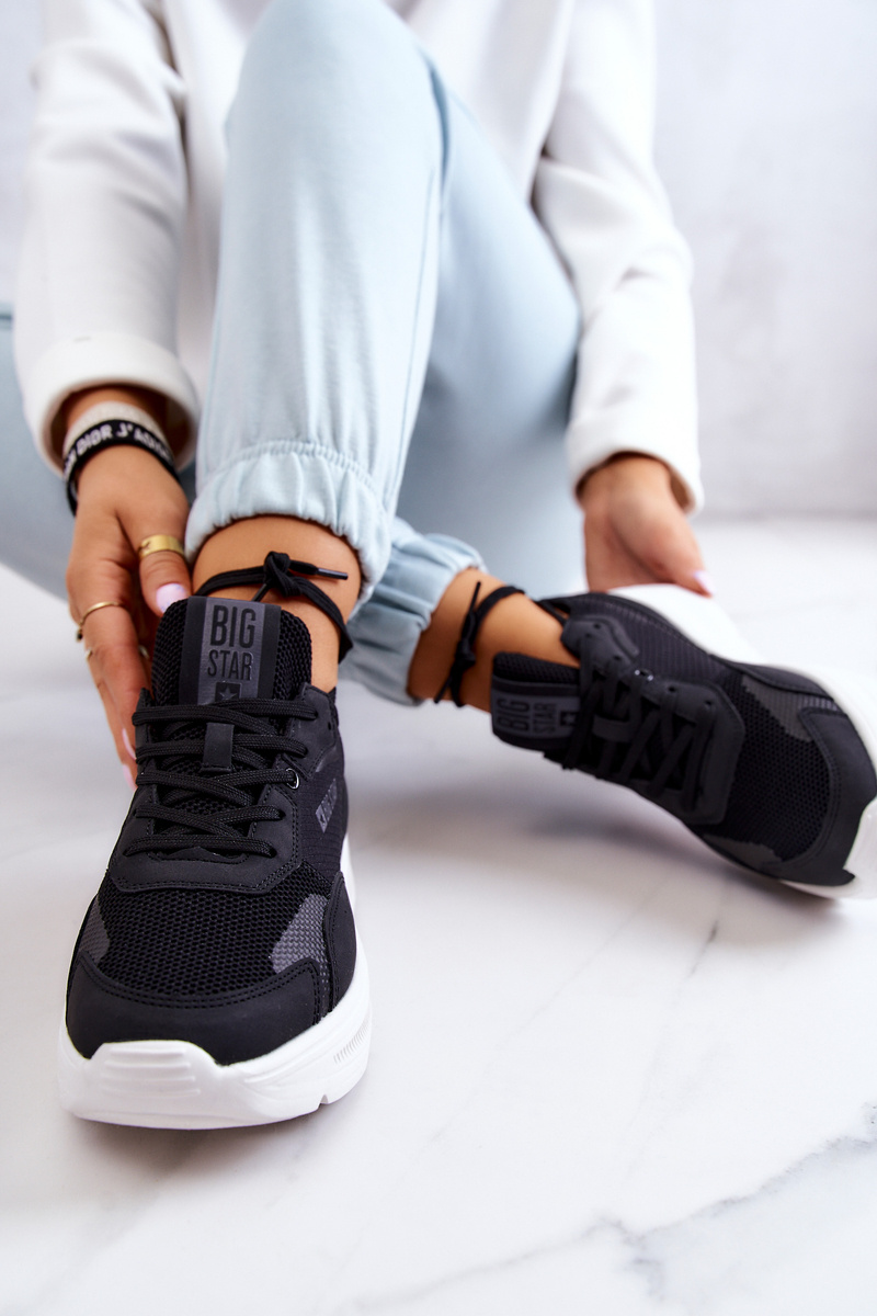 Modne Sneakersy Buty Sportowe Big Star JJ274598 Czarne - obrazek 6