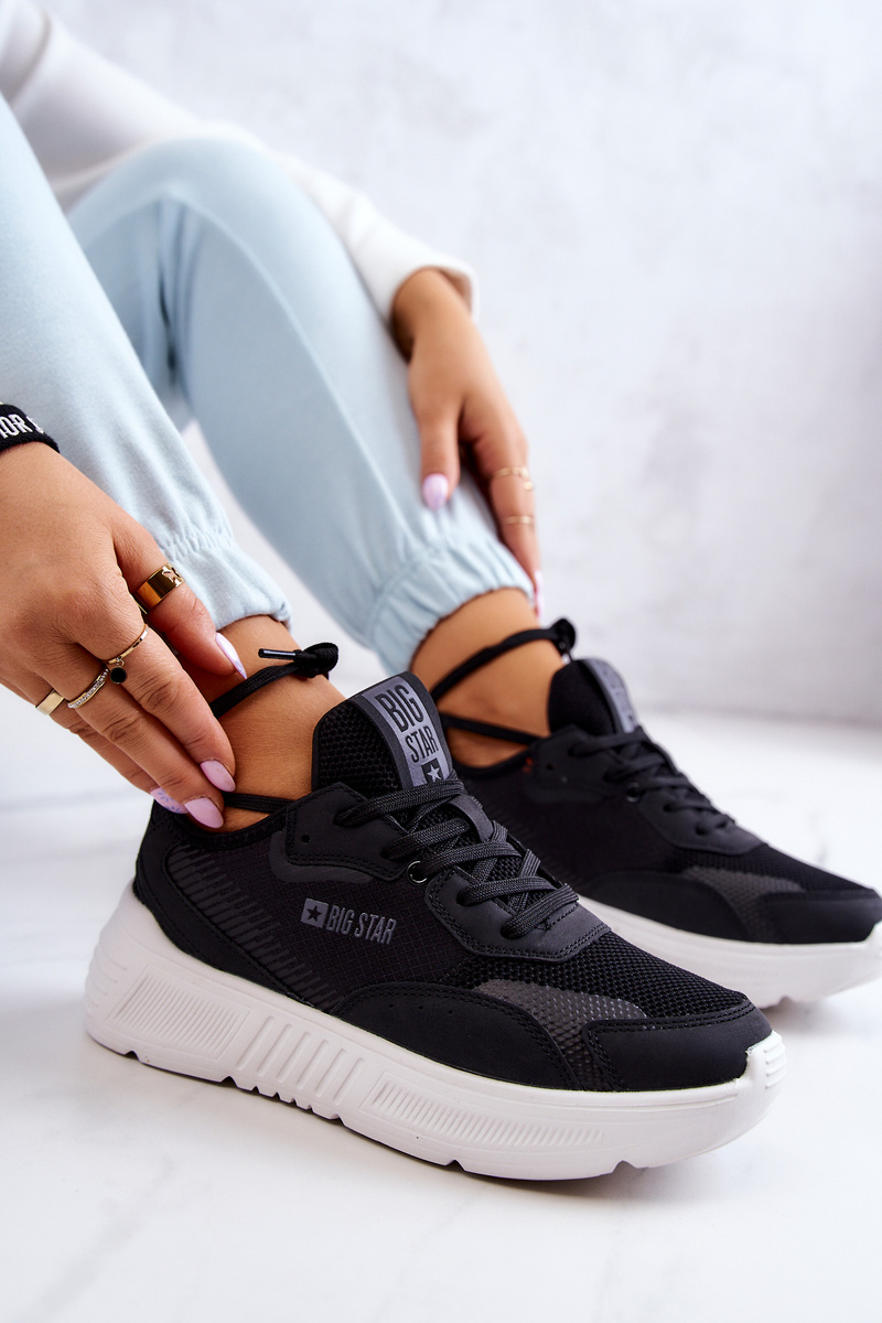 Modne Sneakersy Buty Sportowe Big Star JJ274598 Czarne - obrazek 9