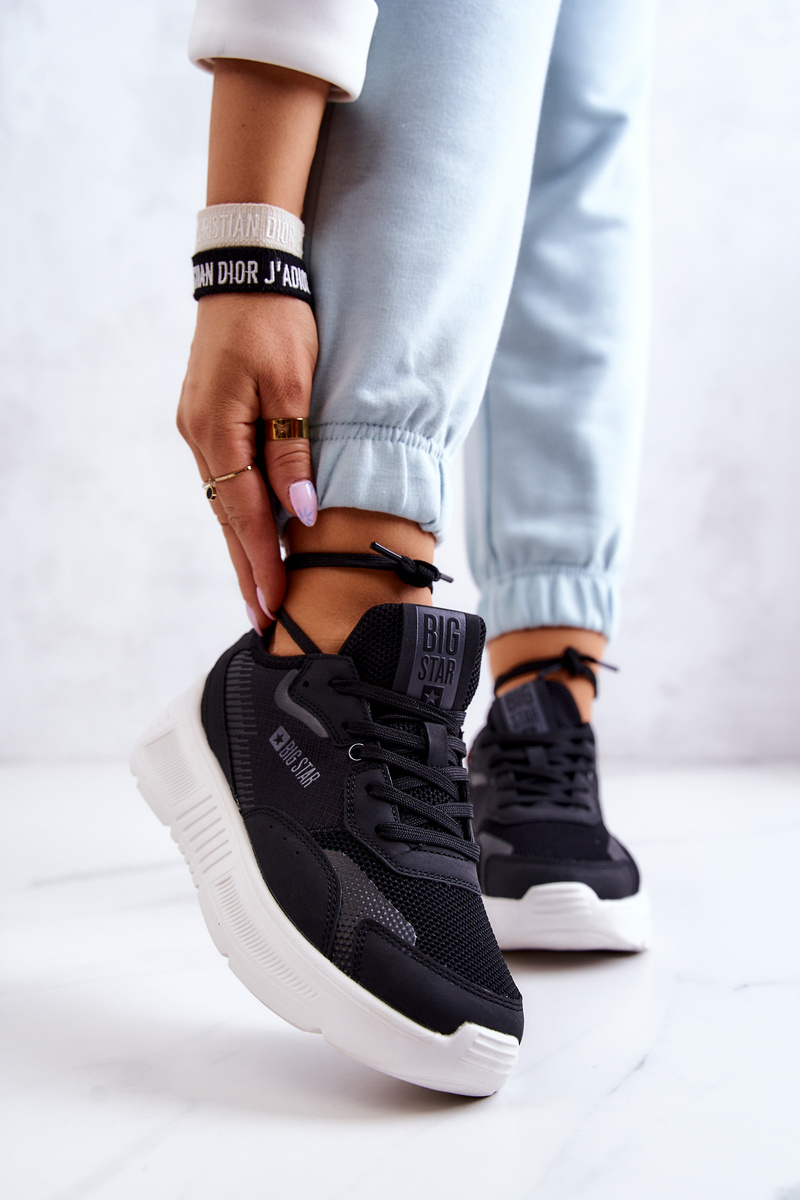 Modne Sneakersy Buty Sportowe Big Star JJ274598 Czarne - obrazek 10