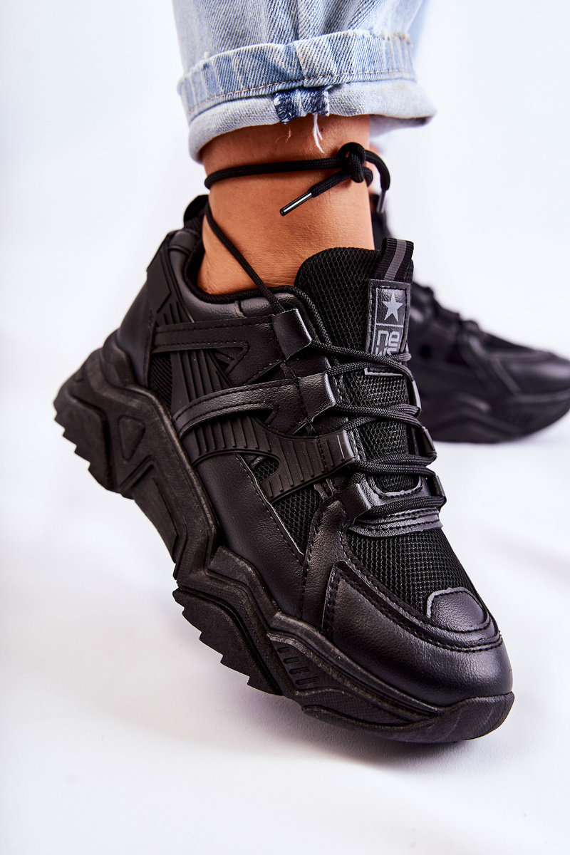 Damskie Sportowe Buty Sneakersy Czarne Daren - obrazek 5