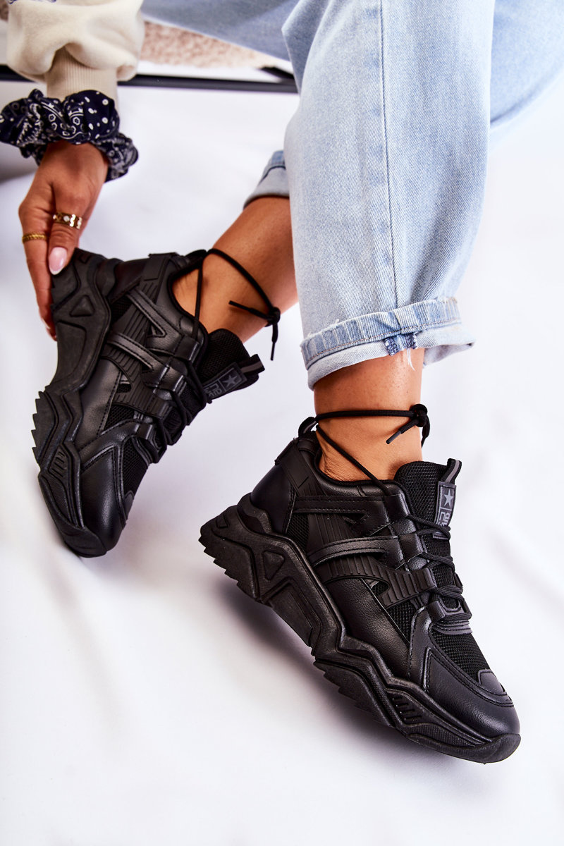 Damskie Sportowe Buty Sneakersy Czarne Daren - obrazek 8