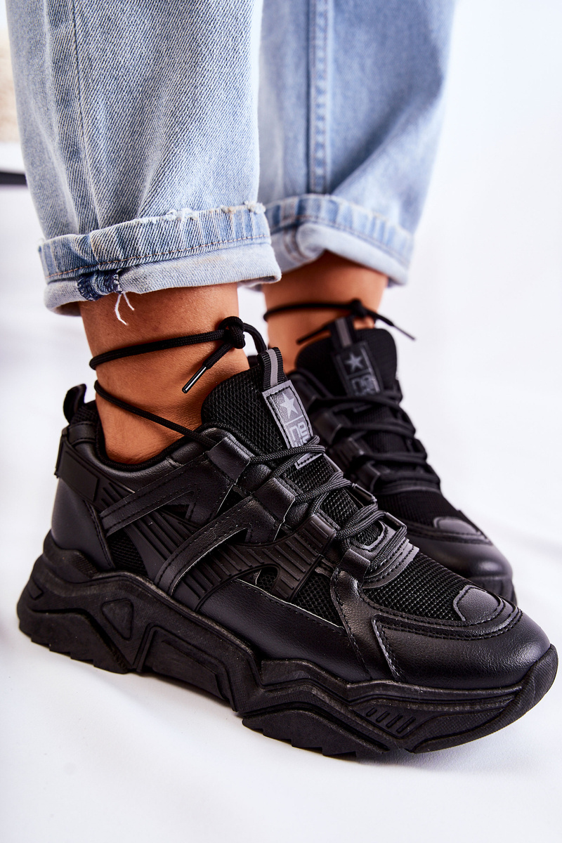 Damskie Sportowe Buty Sneakersy Czarne Daren - obrazek 9