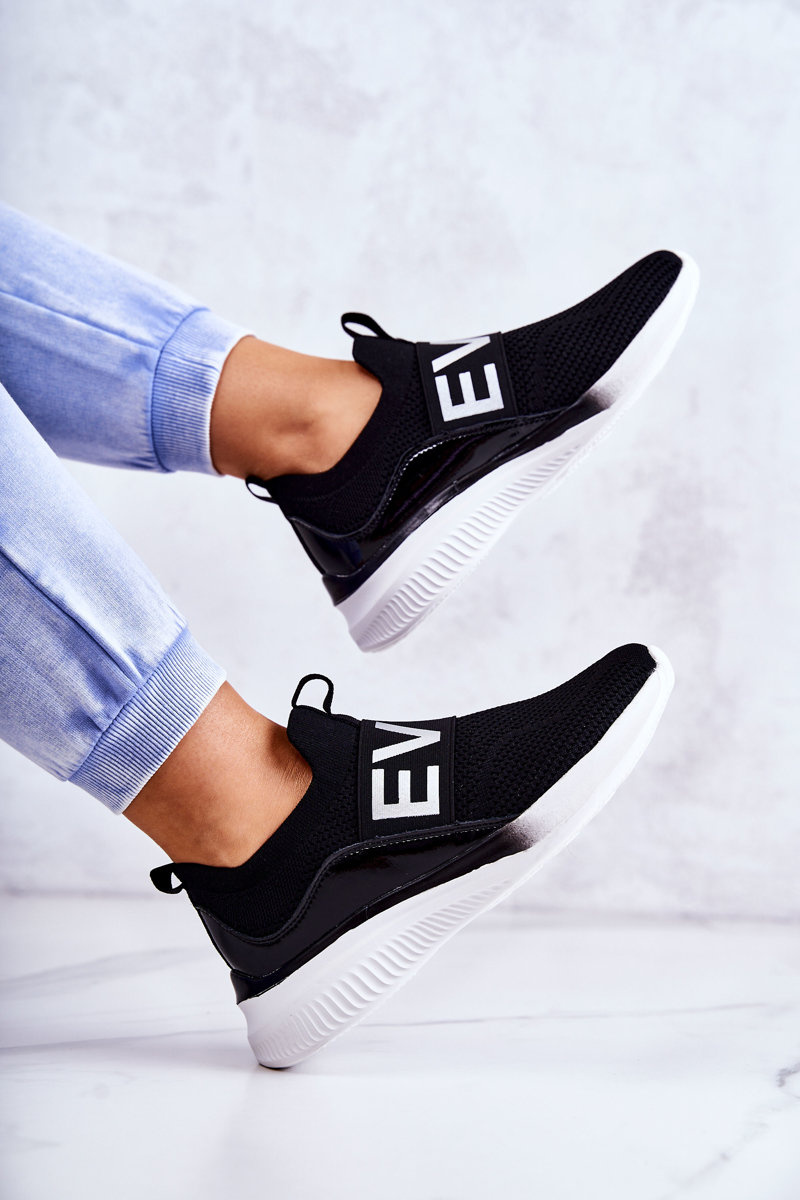 Damskie Buty Sportowe Wsuwane Czarne Lorane - obrazek 6