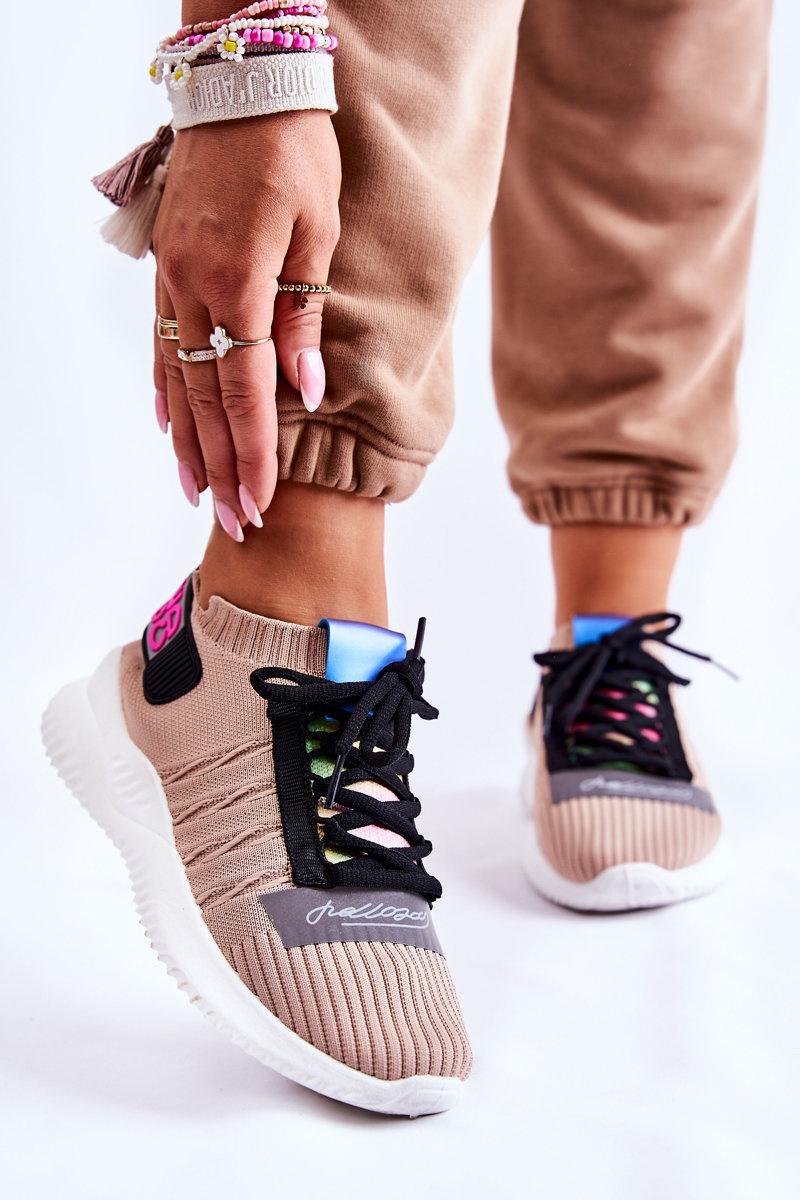 Damskie Wsuwane Sportowe Buty Sneakersy Beżowe Klayra - obrazek 6