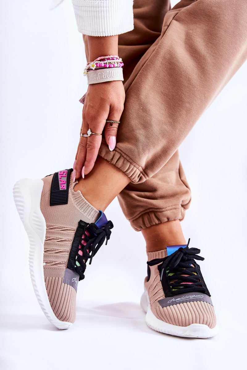 Damskie Wsuwane Sportowe Buty Sneakersy Beżowe Klayra - obrazek 8