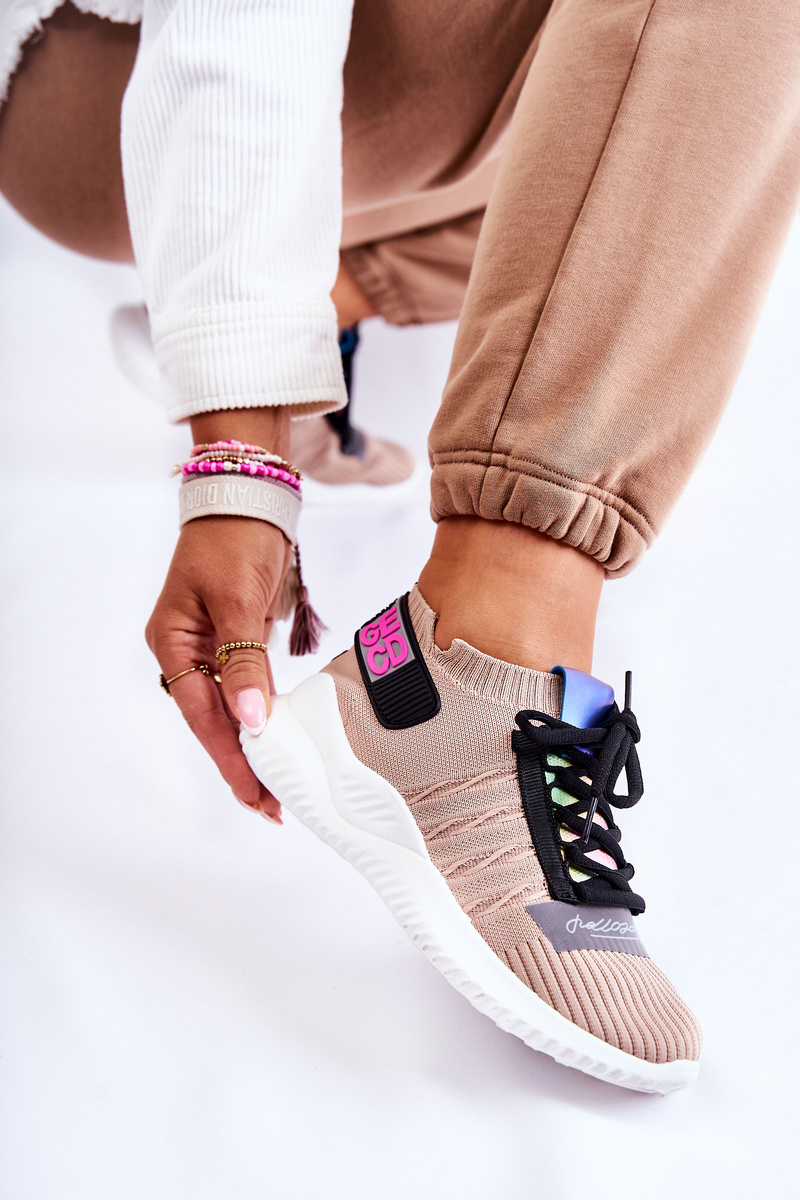 Damskie Wsuwane Sportowe Buty Sneakersy Beżowe Klayra - obrazek 9