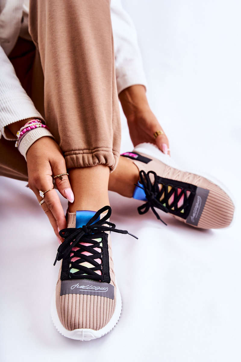 Damskie Wsuwane Sportowe Buty Sneakersy Beżowe Klayra - obrazek 12