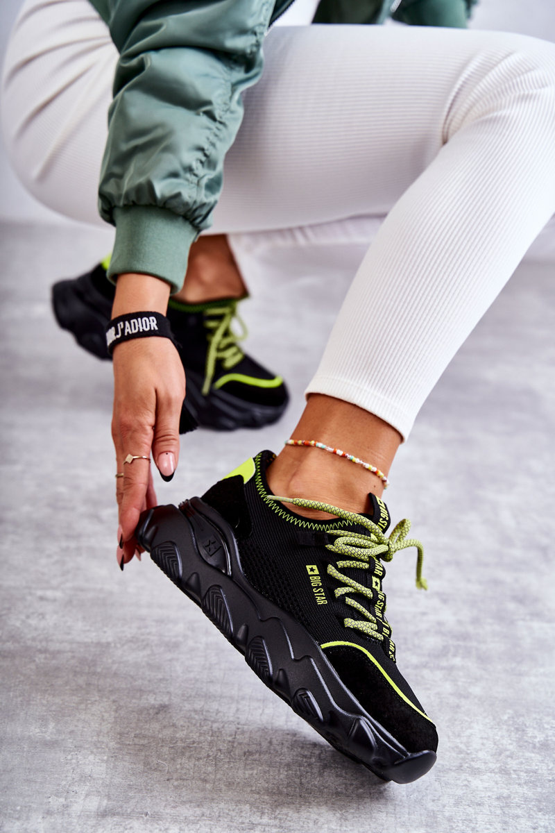 Damskie Sneakersy Memory Foam System Big Star KK274028 Czarne - obrazek 3