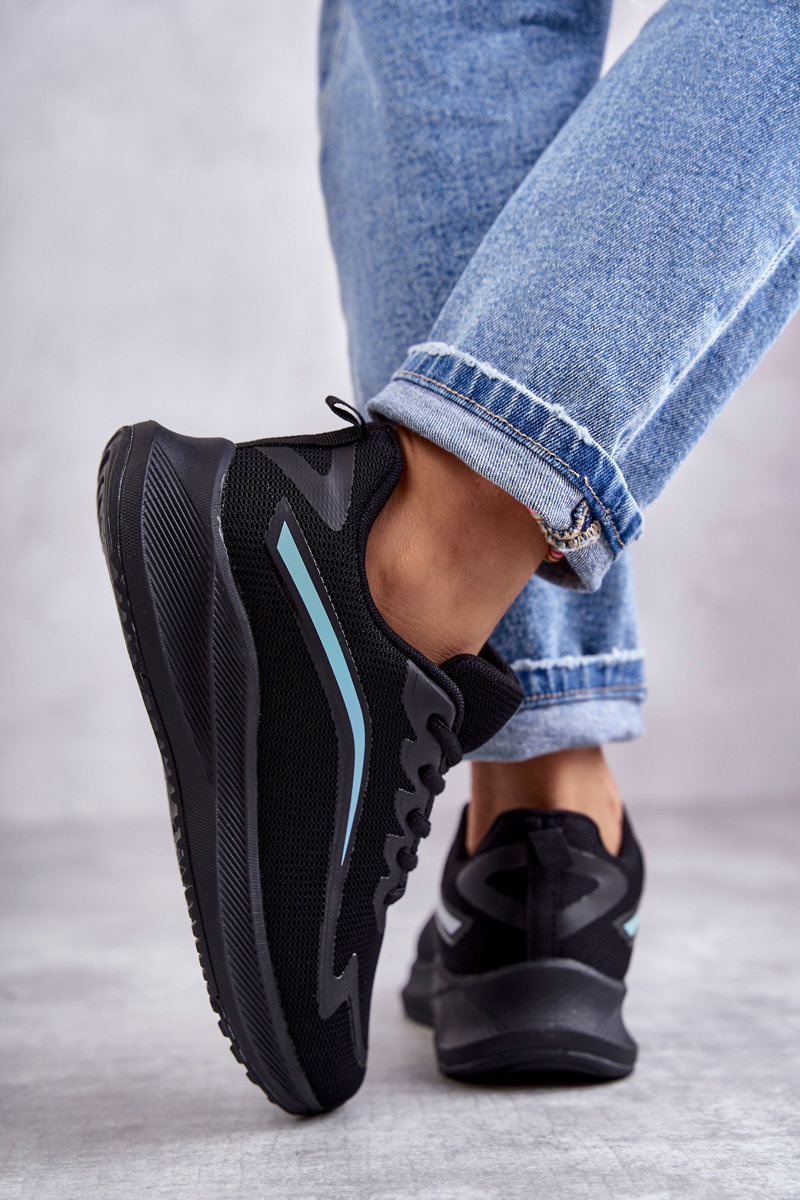Damskie Modne Buty Sportowe Sneakersy Czarne Ida - obrazek 5