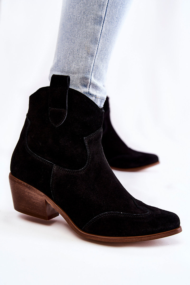 Damskie Botki W Szpic Lewski Shoes 3236 Czarne - obrazek 6