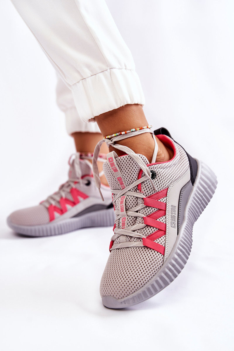 Damskie Buty Sportowe Sneakersy Big Star KK274060 Szare - obrazek 6
